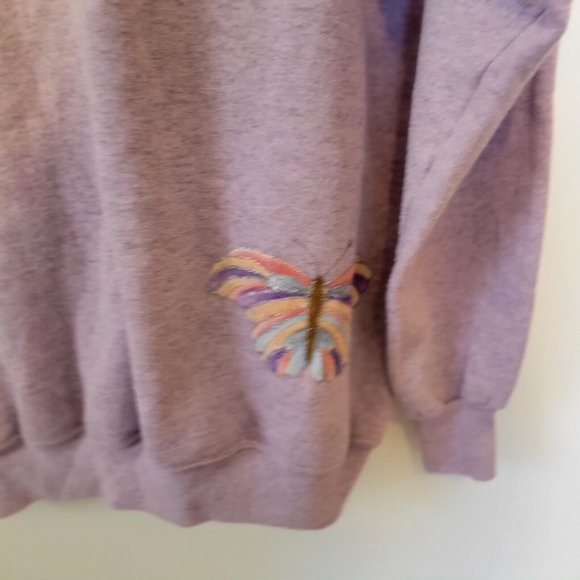 Vintage 90s Hanes Her Way Crewneck Sweatshirt XLarge lavender  Made USA - Picture 3 of 5